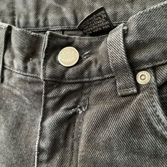 Harley Davidson Black Bootcut High Rise Jeans Women's Size 4 Long Biker Casual - Picture 3 of 10